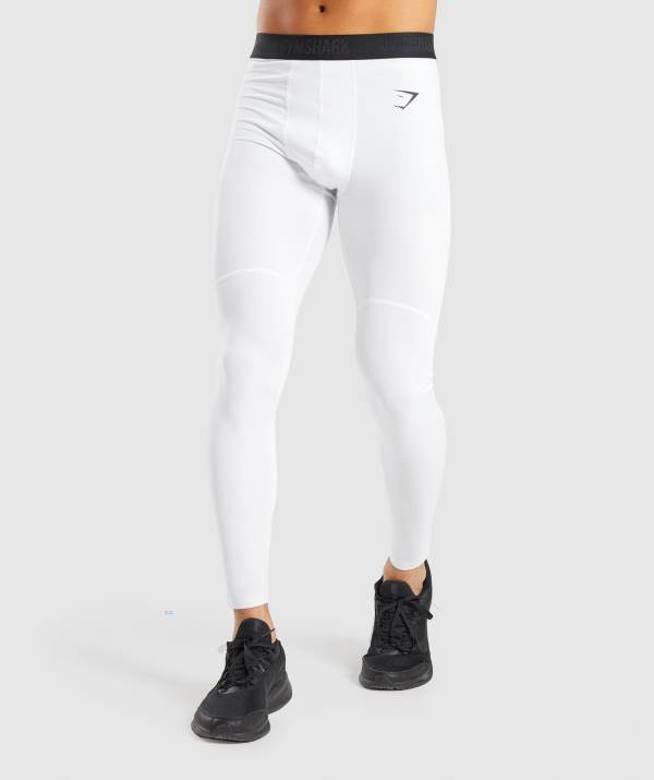 Panske Legíny Gymshark Element Baselayer Biele | SR3597146